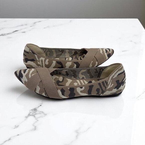 Steven New York Roamy Camouflage Balletcore Pointed-Toe Flats | Sz. 6.5-7 - Picture 1 of 5